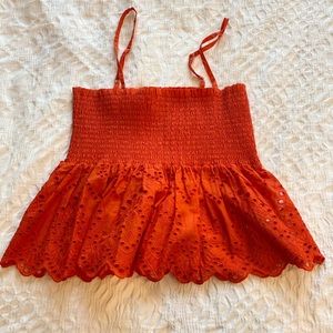 Forever 21 | Smocked Eyelet Lace Cami (Brand New)